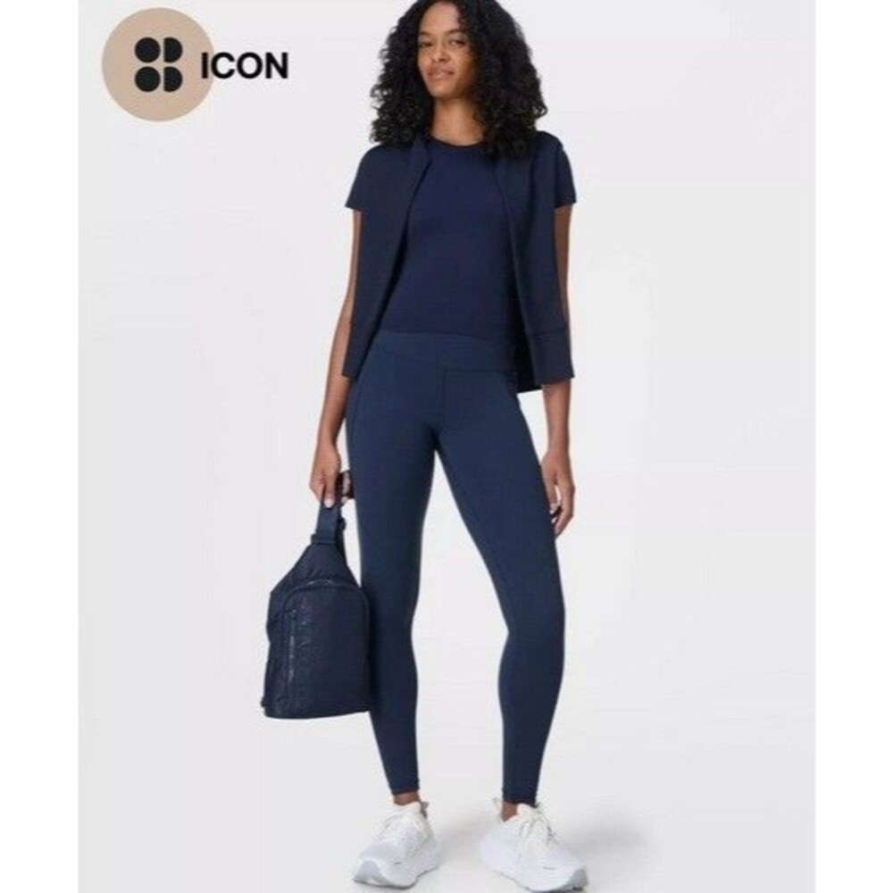 Sweaty Betty Power Workout Leggings Navy Blue SB5400 Large NWT